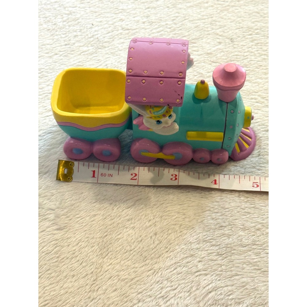 Vintage 1993 Hallmark Binney & Smith Easter Bunny Train Figurine Pastel 2 Piece - Picture 5 of 7